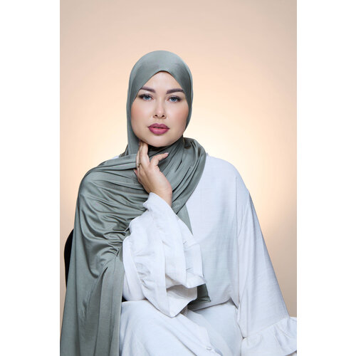 Hijab Premium Satin  Mae  Moss Green