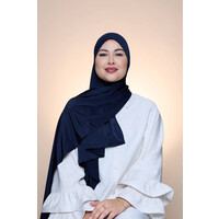 Hijab Premium Satin  Mae Oxfordblue