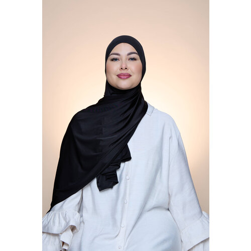 Hijab Premium Satin Mae Black Hijab Premium Satin Mae Black