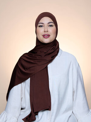 Hijab Premium Satin Mae Brown Hijab Premium Satin Mae Brown