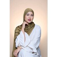 Hijab Premium Satin  Mae  Kaki