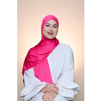 Hijab Premium Satin  Mae  Ruby Pink