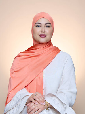 Hijab Premium Satin  Mae Salmon