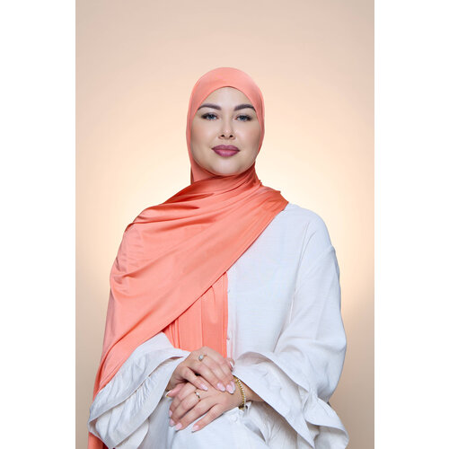 Hijab Premium Satin  Mae Salmon Hijab Premium Satin  Mae Salmon