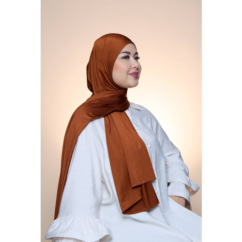 Hijab Premium Satin  Mae  Burnt Orange