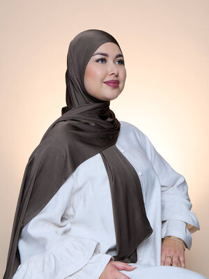 Hijab Premium Satin  Mae  Darkolive Green
