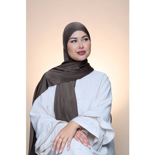 Hijab Premium Satin  Mae  Darkolive Green