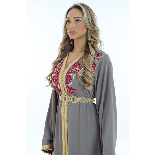Caftan Oumaima Nude Pomegrante