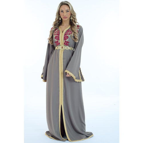 Caftan Oumaima Nude Pomegrante