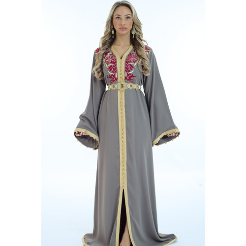 Caftan Oumaima Nude Pomegrante