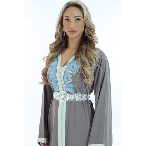 Caftan Oumaima Nude Blue Caftan Oumaima Nude Blue