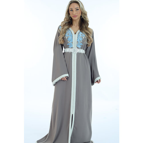 Caftan Oumaima Nude Blue