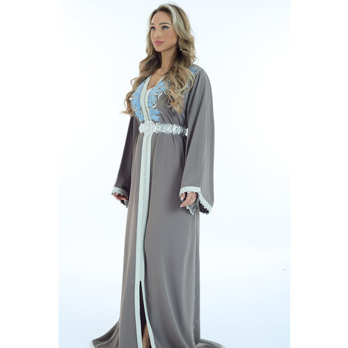 Caftan Oumaima Nude Blue