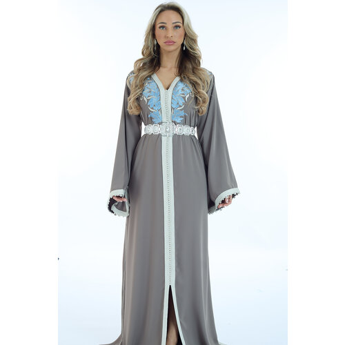 Caftan Oumaima Nude Blue
