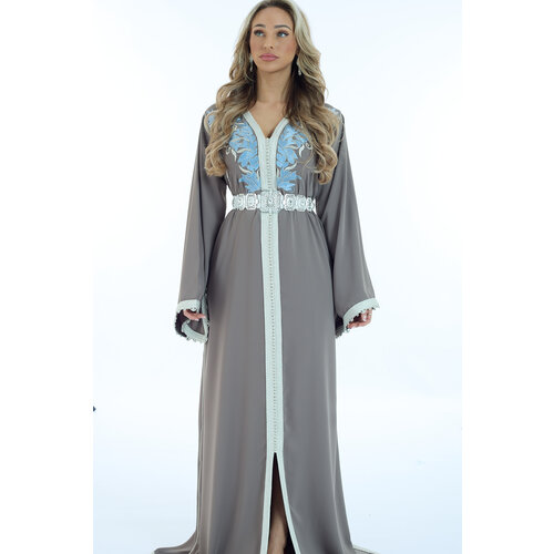 Caftan Oumaima Nude Blue