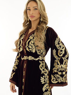 Caftan Nisma Brown Caftan Nisma Brown