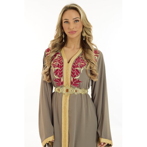 Caftan Oumaima Nude Pomegrante