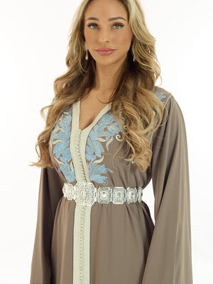 Caftan Oumaima Nude Blue
