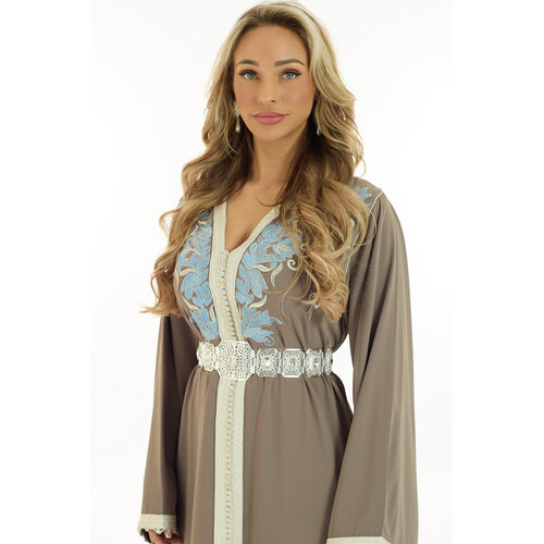 Caftan Oumaima Nude Blue Caftan Oumaima Nude Blue