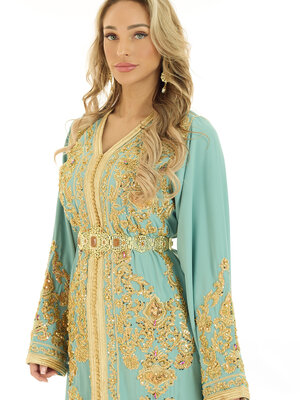 Caftan Souhaila Mintgreen Caftan Souhaila Mintgreen