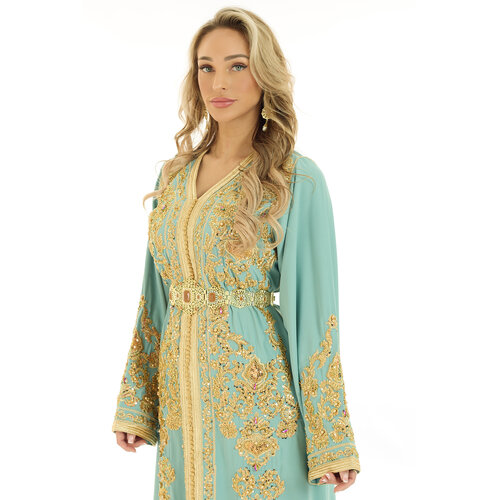 Caftan Souhaila Mintgreen Caftan Souhaila Mintgreen