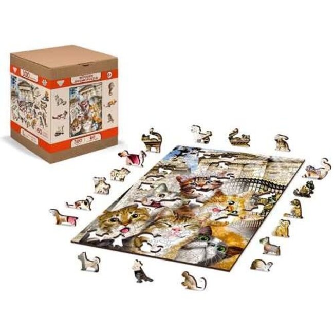 Kittens in London - Wooden Puzzle, 300 pieces