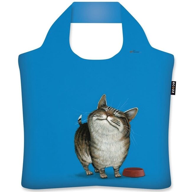 Jasper Oostland - Cat Brilliant Blue, Ecozz Shopping Bag