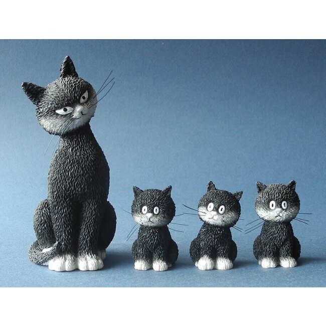 Parastone Dubout - L' Alignement - Mother with 3 Kittens, Sculpture Set 11.5 cm and 4.5 cm