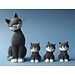 Parastone Dubout - L' Alignement - Mother with 3 Kittens, Sculpture Set 11.5 cm and 4.5 cm