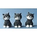 Parastone Dubout - L' Alignement Extra, 3 Kittens Sculpture Set 4.5 cm