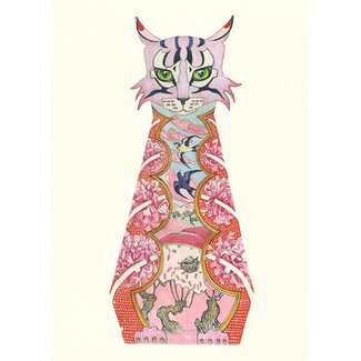 Daniel Mackie - Pink Cat, Double Card with Envelope