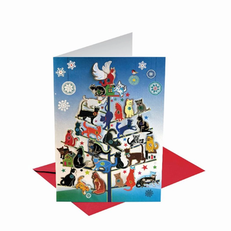 Katten Advent Kalender - Dubbele Kaart met Enveloppe