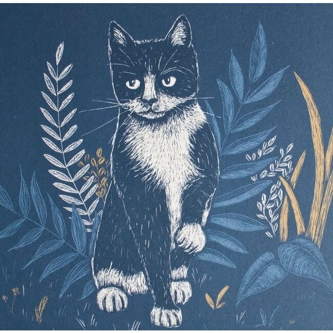 Katja Rub - Cat Blue, Postcard 14.8 x 14.8 cm