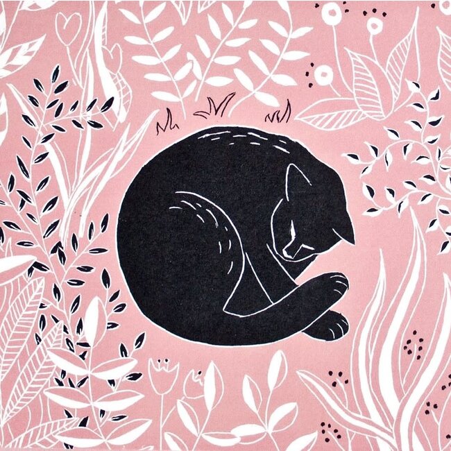 Katja Rub - Roze Kat, Ansichtkaart 14,8 x 14,8 cm