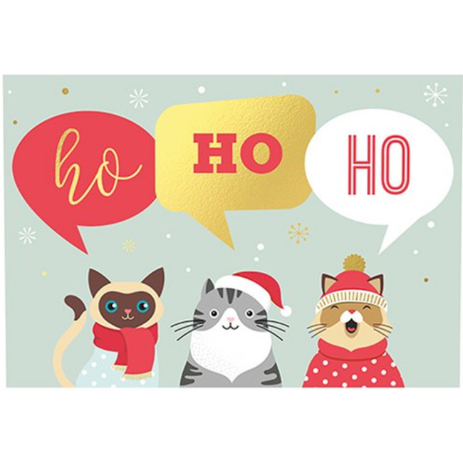 Ho Ho Ho, Cat Trio! - Postcard 14.7 x 10.4 cm