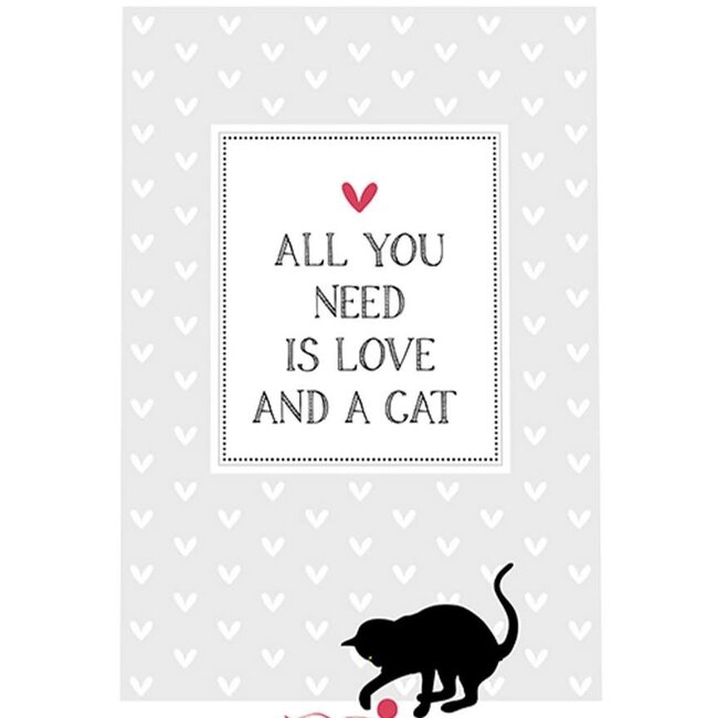 All You Need is Love and a Cat, Postcard 14.8 x 10.5 cm