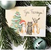 Fijne Feestdagen! Kerst Katten - Dubbele Kaart met Enveloppe