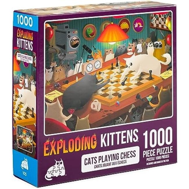 Exploding Kittens - Cats Playing Chess, Puzzel 1000 stukjes