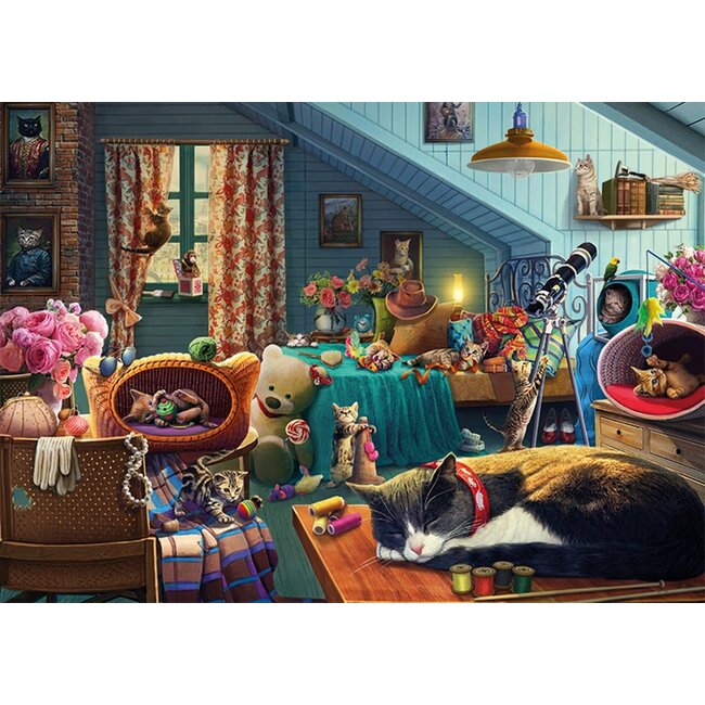 Olga's Studio - Cats in the Attic, Puzzel 500 stukjes