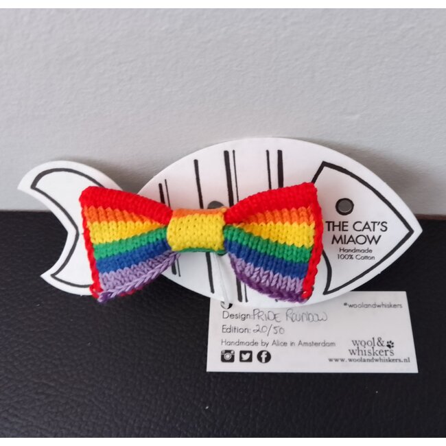 Wool & Whiskers - Cat Bowtie, Rainbow