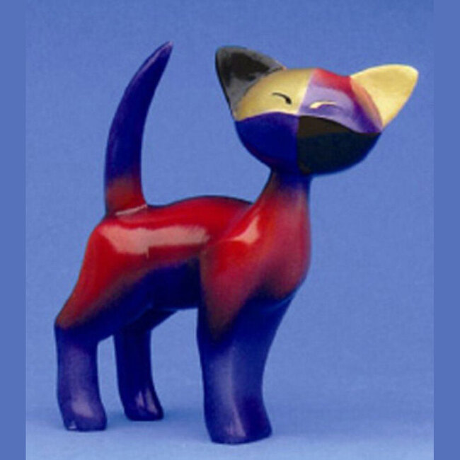 Questa Cat - Red, Sculpture 9 cm
