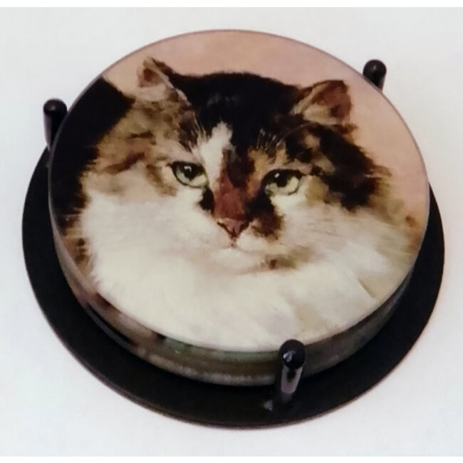 Ronner Knip - Glazen Kat Coasters