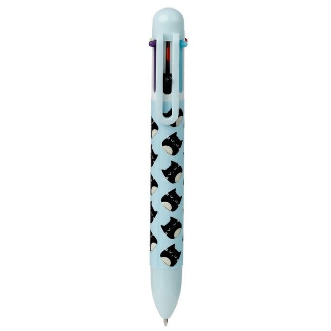 Puckator Feline Fine - 6 Colour Pen, Blue
