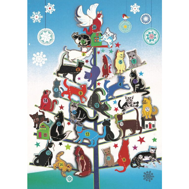 Cats Advent Calendar - Double Card with Envelope