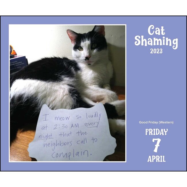 Cat Shaming Calendar 2023