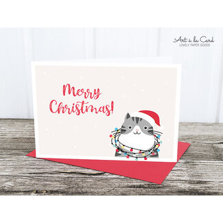 Merry Christmas Kat! - Dubbele Kaart met Enveloppe