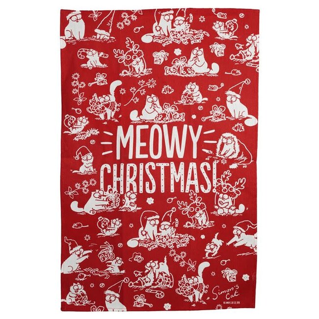 Puckator Simon's Cat - Meowy Christmas! Tea Towel