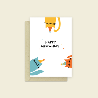 Happy Meow Day! - Dubbele Kaart met Enveloppe