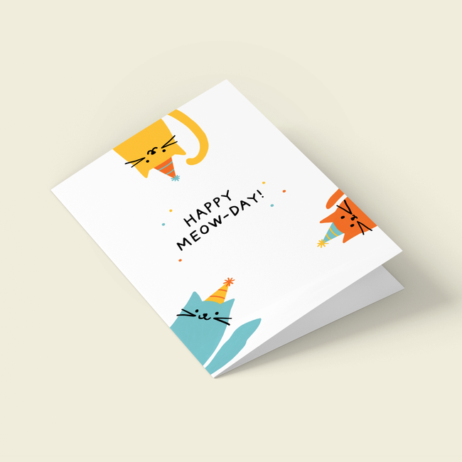 Happy Meow Day! - Dubbele Kaart met Enveloppe