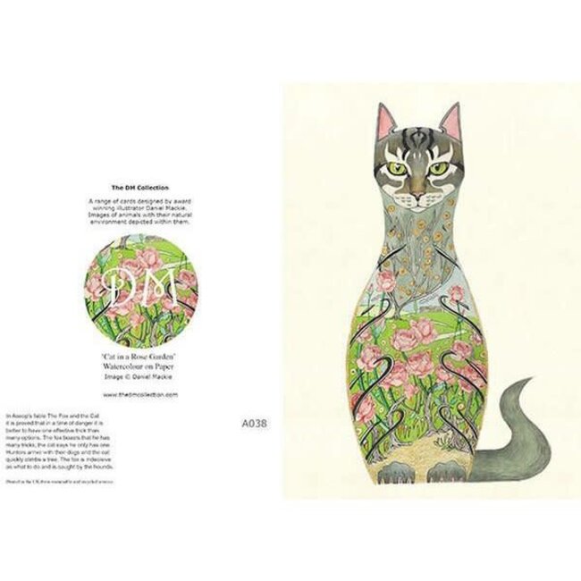Daniel Mackie - Cat in a Rosegarden, Double Card with Envelope